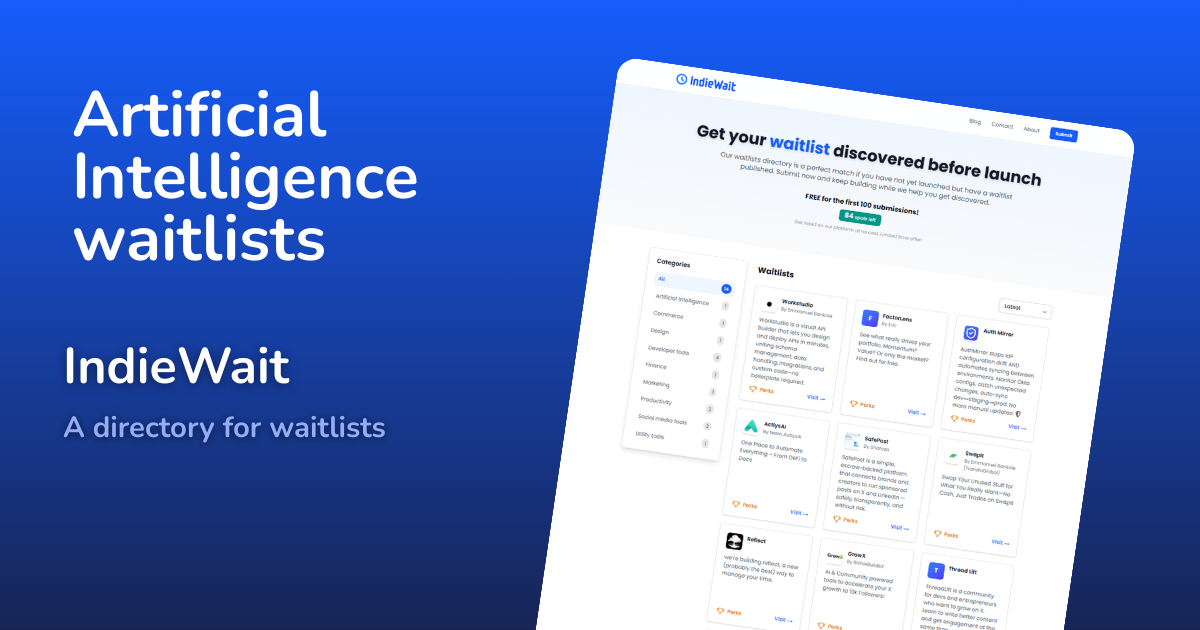 Wait Ai Lab Artificial Intelligence waitlists - IndieWait